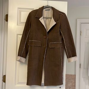 Velvet Brown Suede Coat